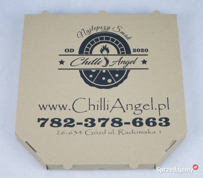 Kartony na pizzę boxy z nadrukiem szare eko Lublin