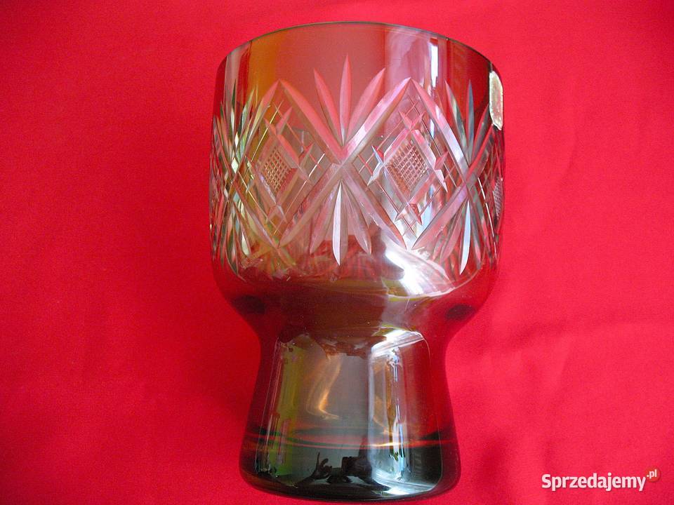 Wazon Ręczna robota szkło cięte 165 x 12 Stary Siedlce