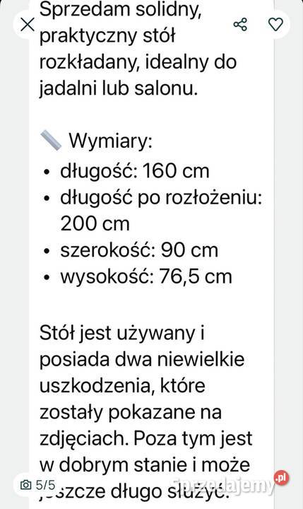 Sprzedam stół Wola Filipowska