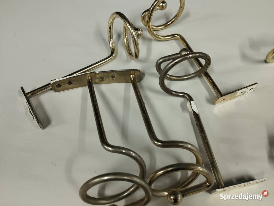 Metalowe wieszaki uchwyty złoty kolor haczyki Wyskoć