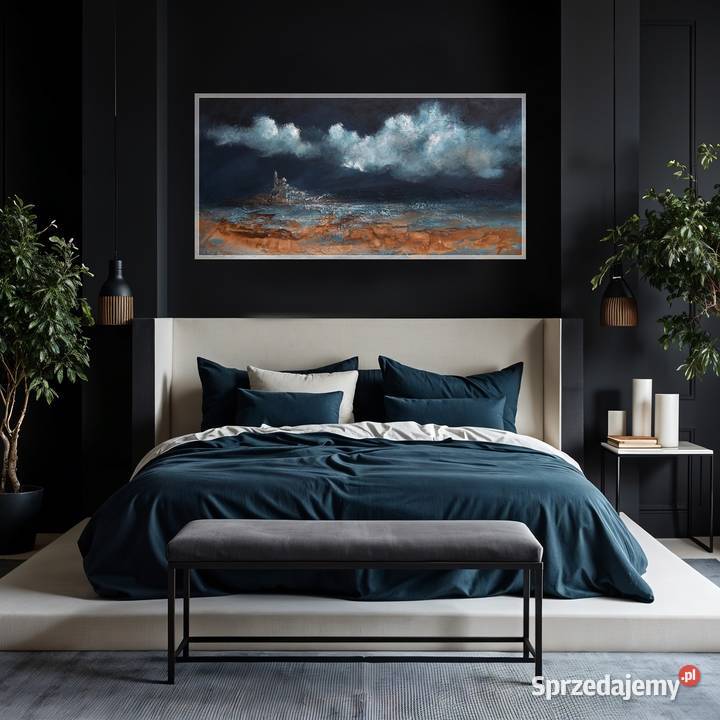 Burzowe niebo nowoczesny pejzaz morski obraz Obrazki i obrazy Malbork