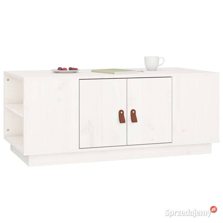 Stolik kawowy biały 100x50x41 lite drewno Warszawa