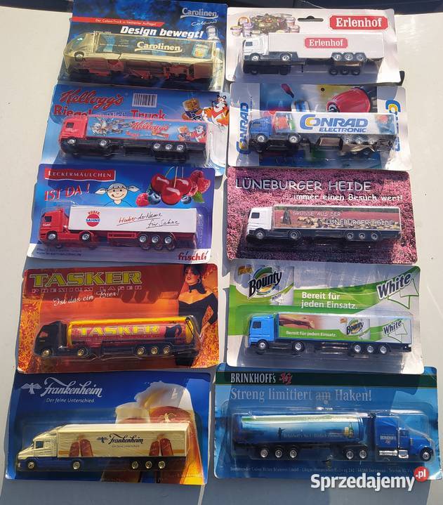 Ciężarówki reklamowe 10 sztuk skala 187 Gdańsk sprzedam