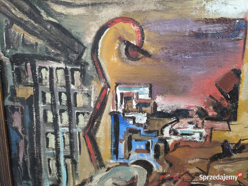 Piękny stary oryginalny obraz olejny 1947 r sprzedam