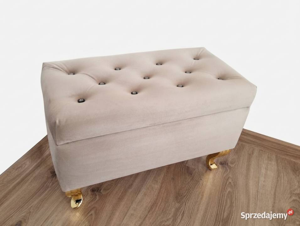 Pufa tapicerowana 60x30 otwierana glamour do Stronie