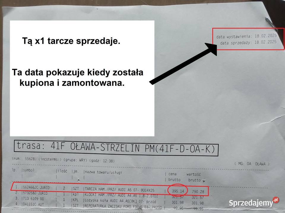 Tarcza hamulcowa Audi A4 B8 sprzedam