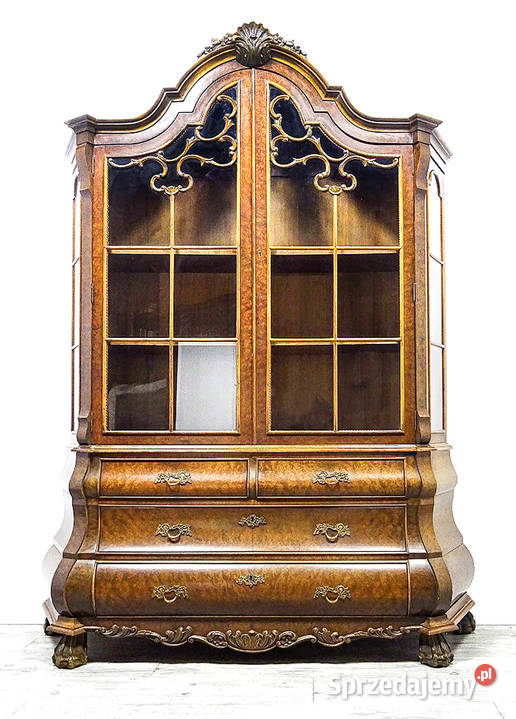 Wysoka WITRYNA orzechowa 214 DEKOR VINTAGE 214cm