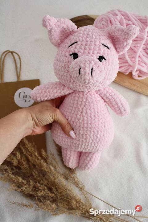 Szydełkowa maskotka świnka handmade Maskotki małopolskie