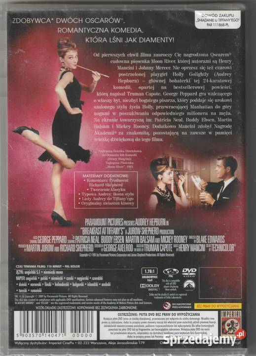 Śniadanie u Tiffanyego płyta DVD Pruszków
