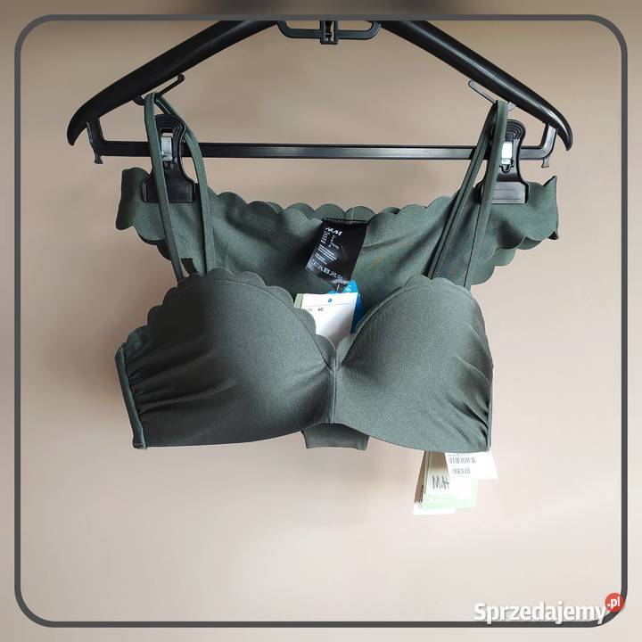 Kostium strój kąpielowy dwuczęściowy khaki HM na H&M