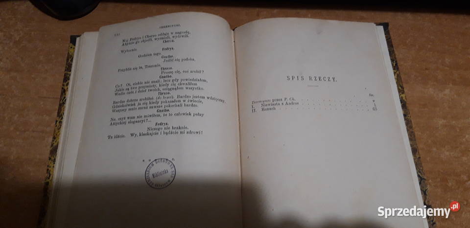 TERENCYUSZ KOMEDYE WARSZAWA 1885 opr psk Iwno