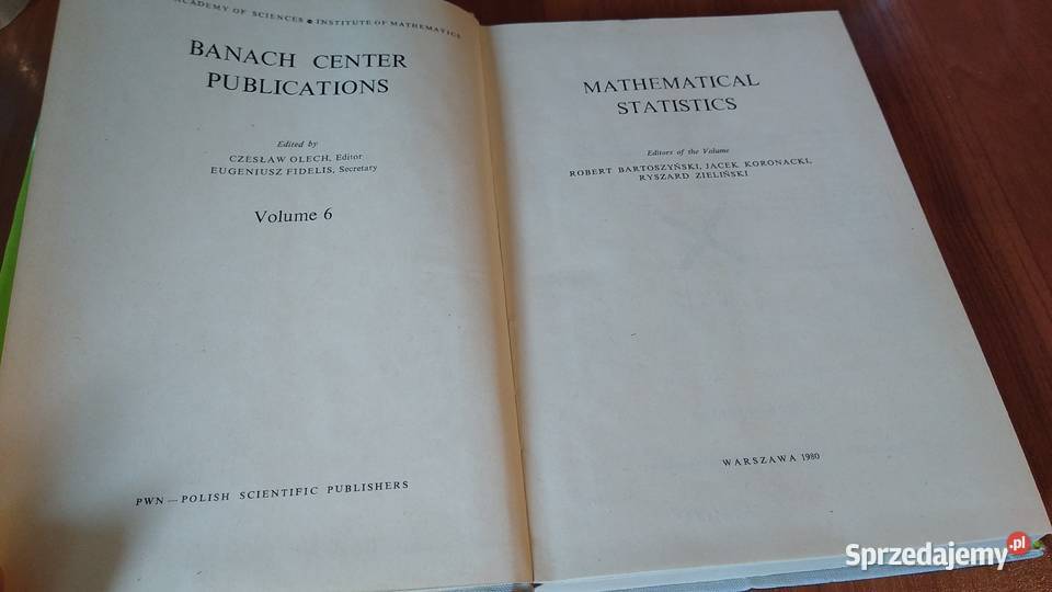 Mathematical statistics Bartoszyński Koronacki Gdańsk sprzedam
