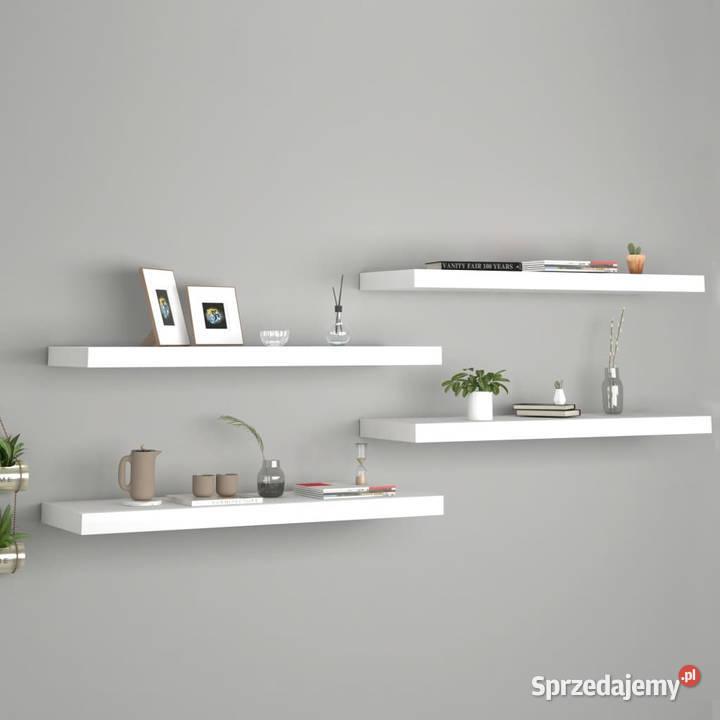 Półki ścienne 4 białe 80x235x38 MDF WM323816 mazowieckie Warszawa