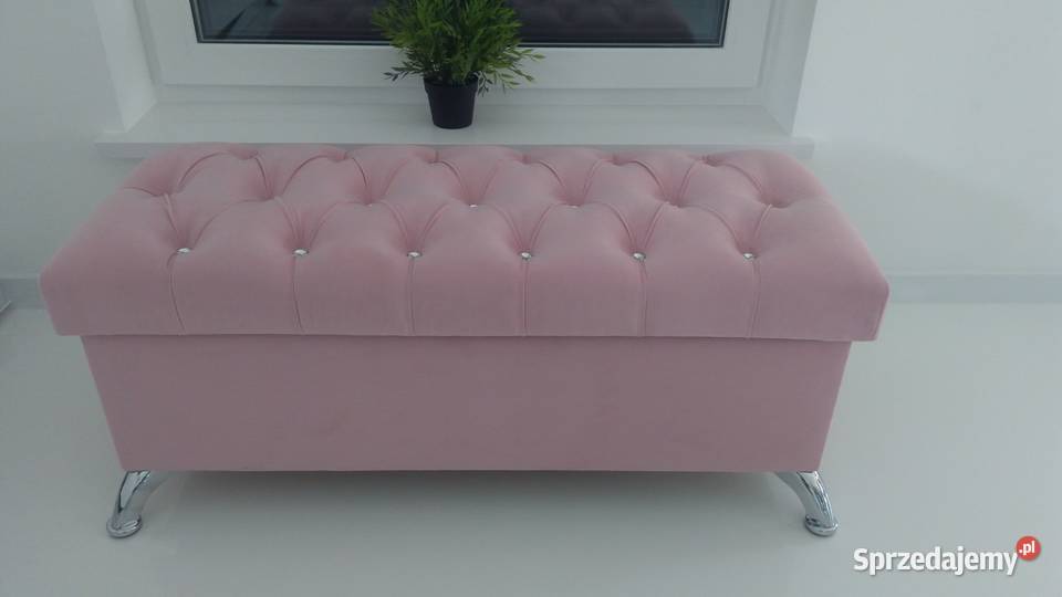 Szara elegancka pikowana Pufa kufer glamour stylizowane Łódź