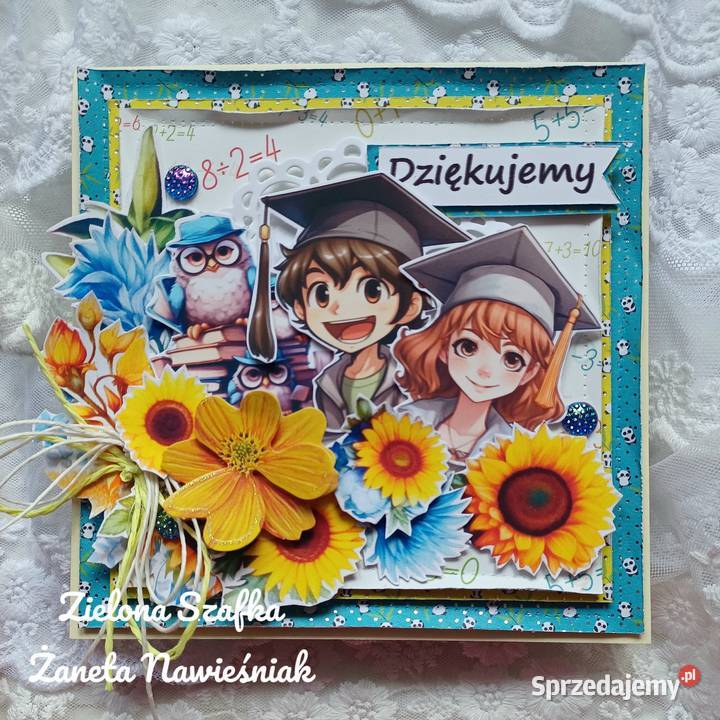 Zakończenie roku szkolnego kartka ręcznie Rękodzieło Mszana Dolna