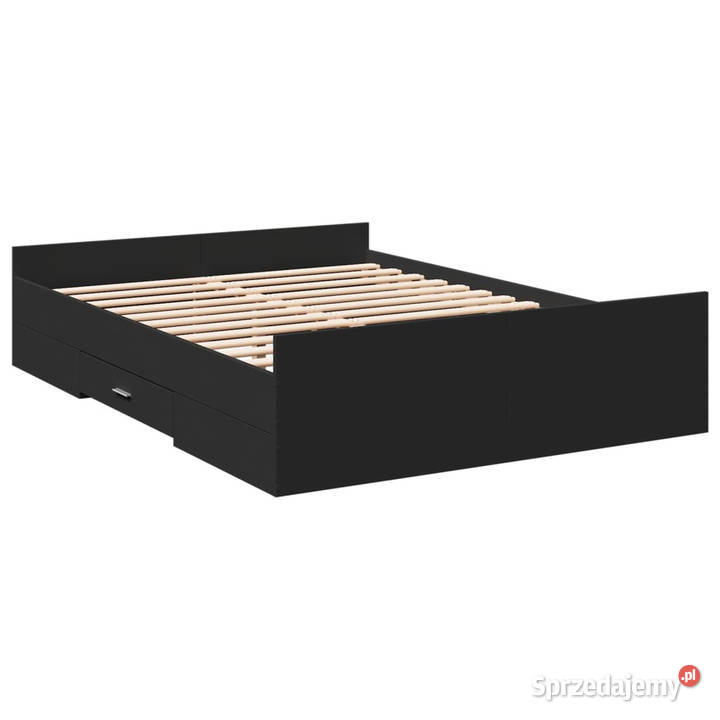Rama łóżka z szufladami czarna 135x190 WM3280315 Łóżka Warszawa sprzedam