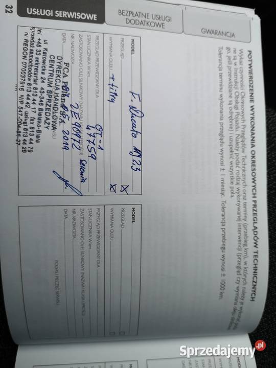 Fiat Ducato 7 osobowy brygadówka MP3 Pielgrzymowice