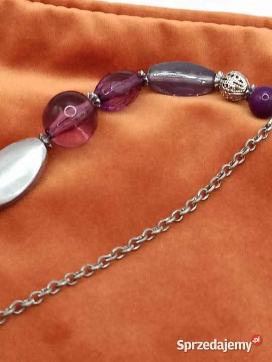 Biżuteria naszyjnik korale z fioletowym Zamość