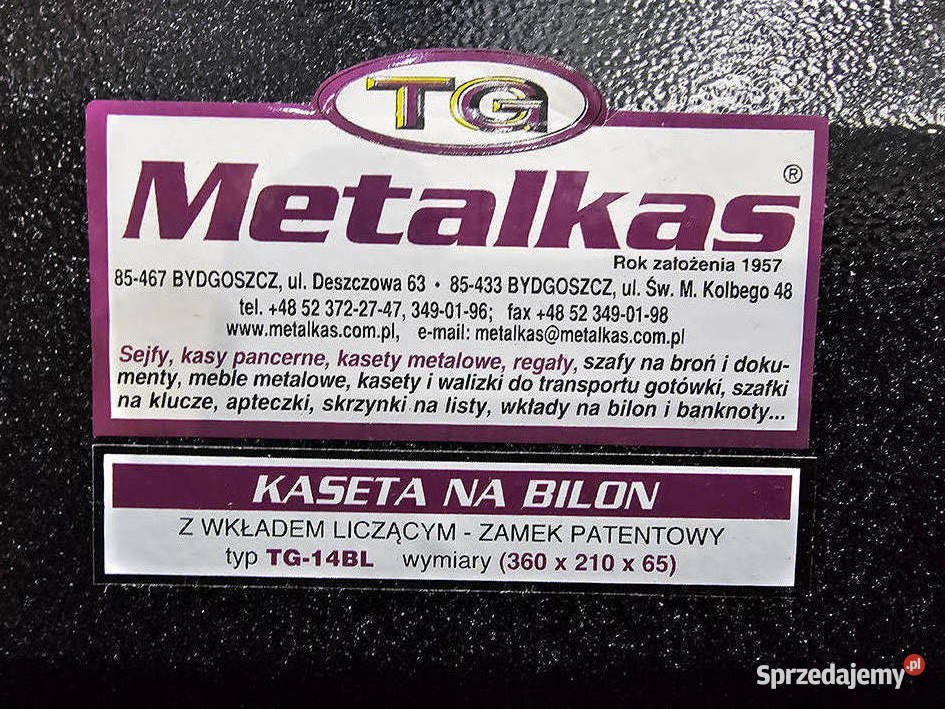 Kasetka metalowa TG 14BL z zamkiem wkład na Tarnowiec