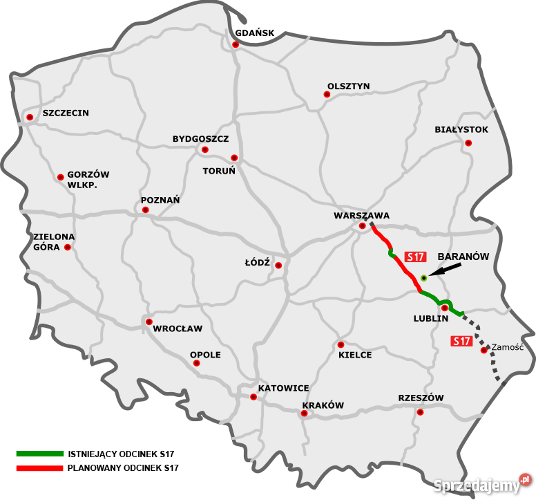 Kopalnia piasku w Baranowie S17 pow Puławski