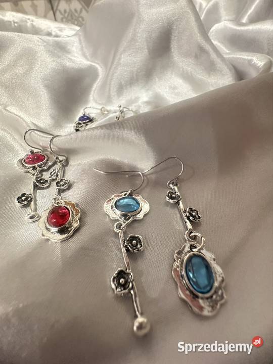 zestaw srebrnych kolczyków srebro Dąbrowa Górnicza