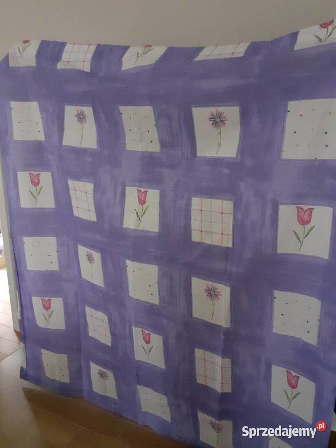 Dwie zasłonki niebieskie 160x182 Wystrój okien Poznań sprzedam