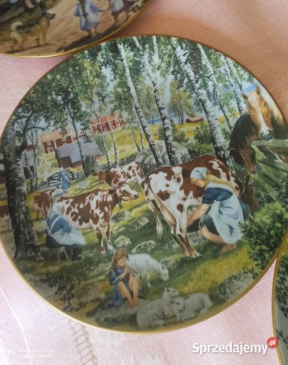 Talerz Życie na farmie Wg obrazów Bjrna Gidstama Porcelana i szkło Gdańsk