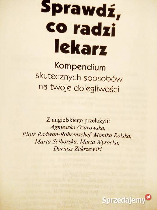 co radzi lekarz książka księgarnia Warszawa Antykwariat