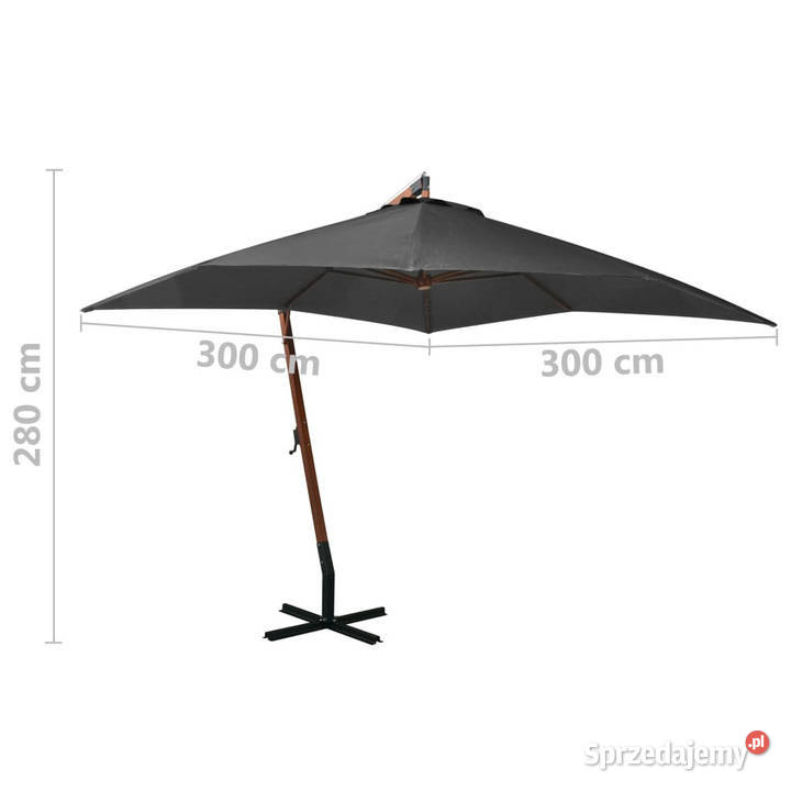 Parasol ogrodowy wiszący na jodłowym słupku mazowieckie Warszawa sprzedam
