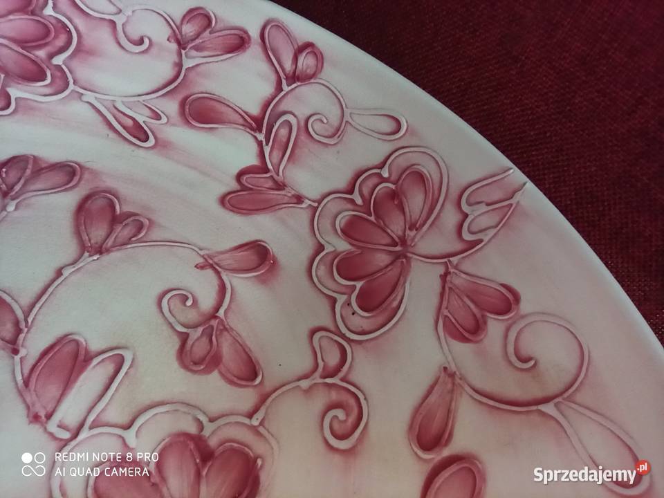 Patera Różowe kwiaty reliefy pomorskie Gdańsk