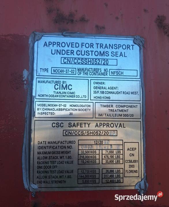 Kontener magazynowy 12 m 40 HC Biała Podlaska