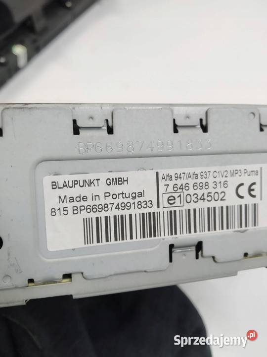 RADIO 1560745590 Alfa Romeo GT I 20032010