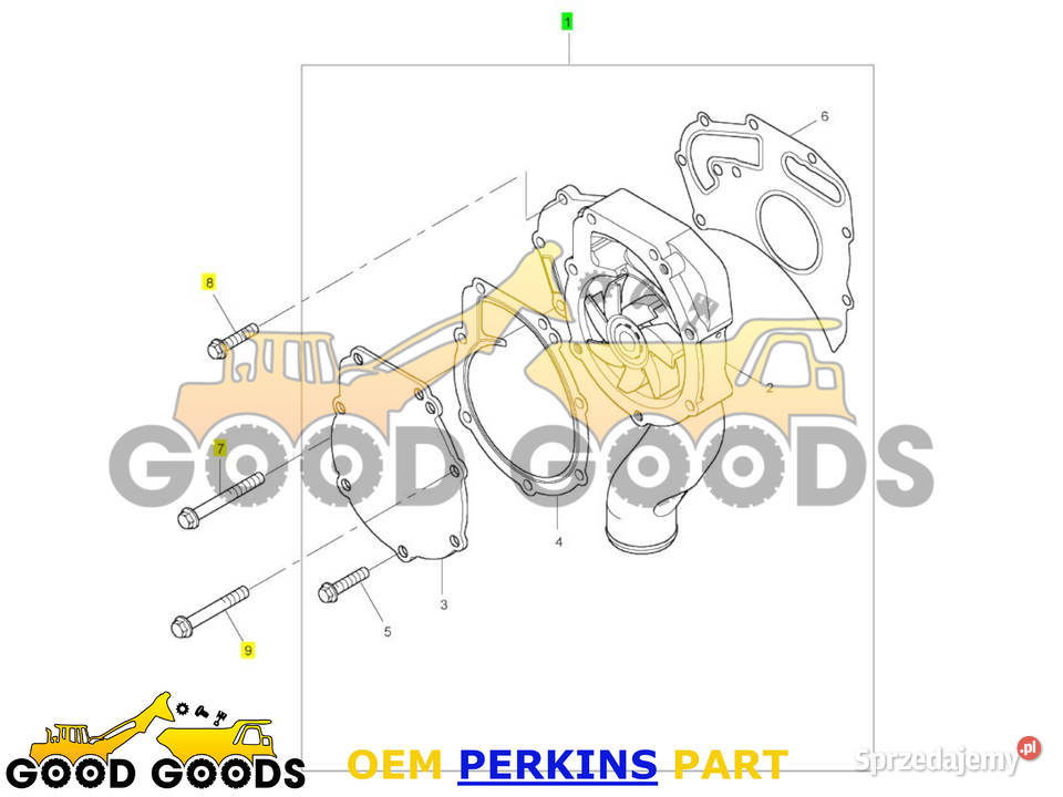 PERKINS POMPA WODY 1104C44 1104D44 U5MW0206 Władysławów