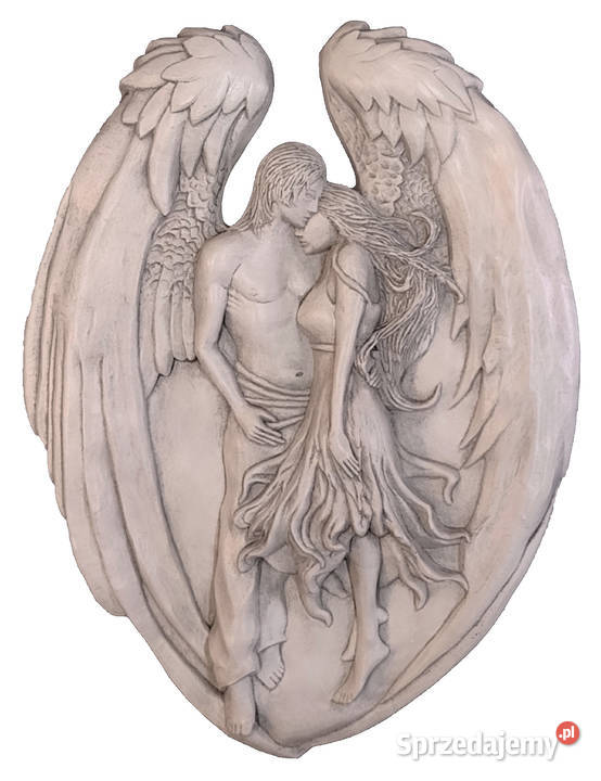 Zakochany Anioł Płaskorzeźba Gipsowa Miłość Love Warszawa