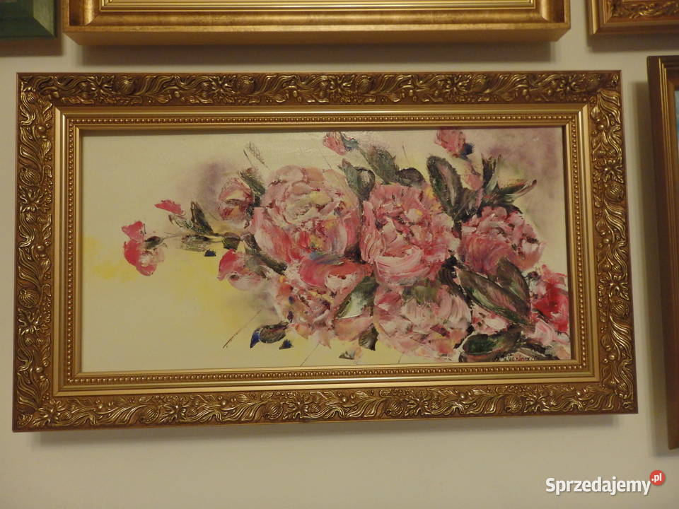 Obraz olejny PIWONIE PINK małopolskie Grzechynia