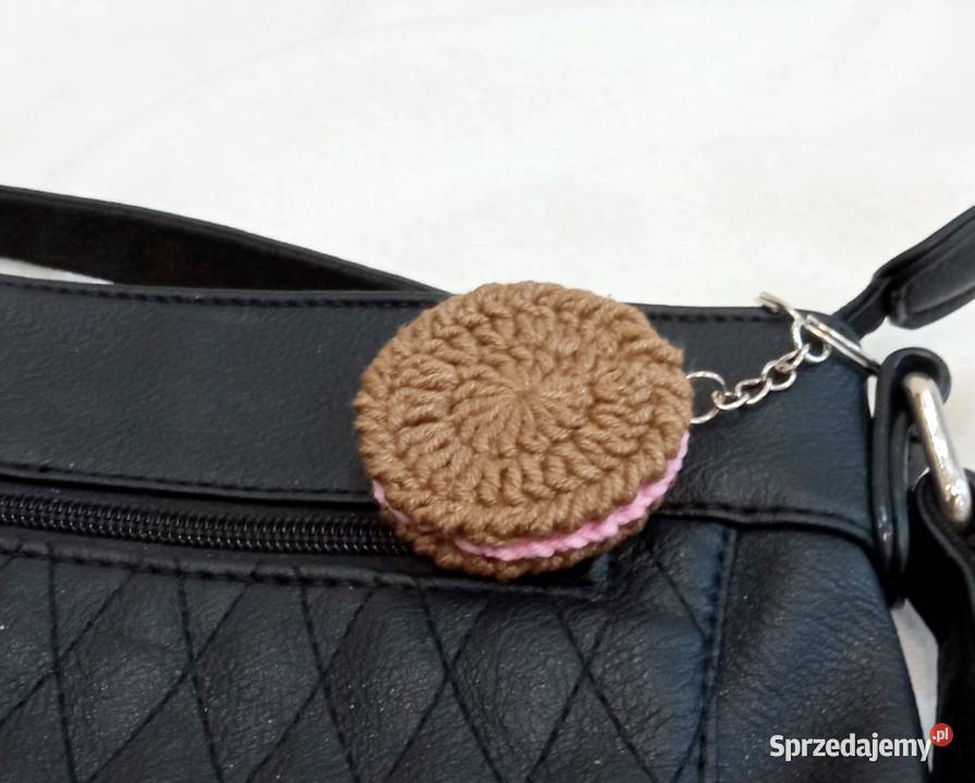 Ciasteczko Oreo wykonane na szydełku brelok Łask