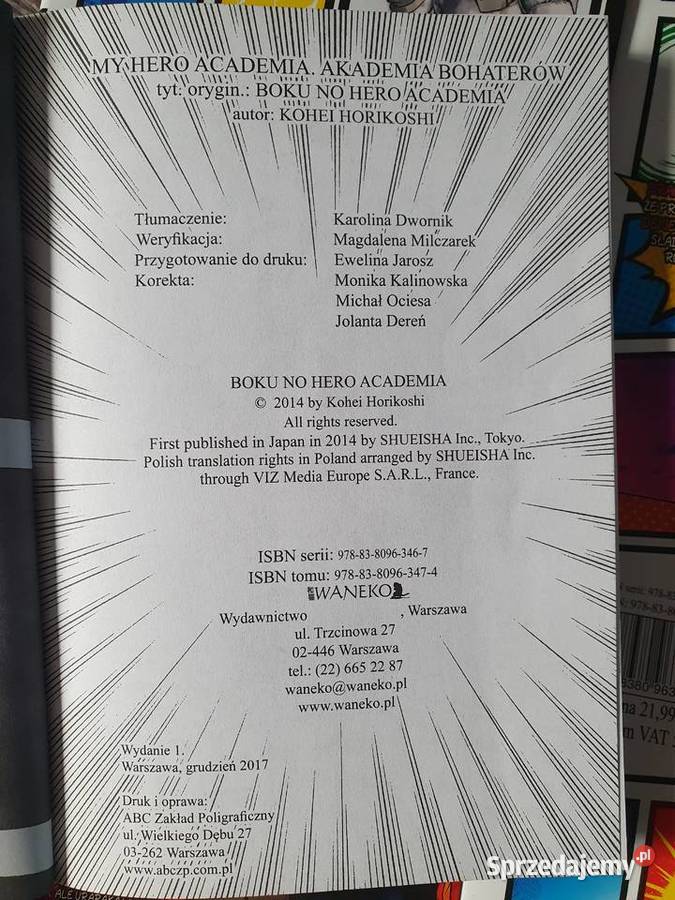 My Hero Academy zestaw 6 tomów wydanie 1 2018 Komiksy pomorskie Gdynia