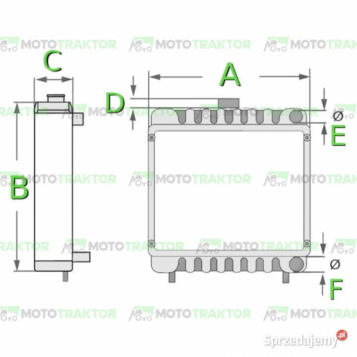 CHŁODNICA WODY MASSEY FERGUSON 3645 6190 nieuszkodzony Łążynek
