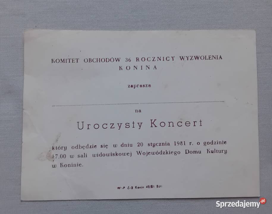 Zaproszenie na koncert z okazji 36 rocznicy Antykwariat