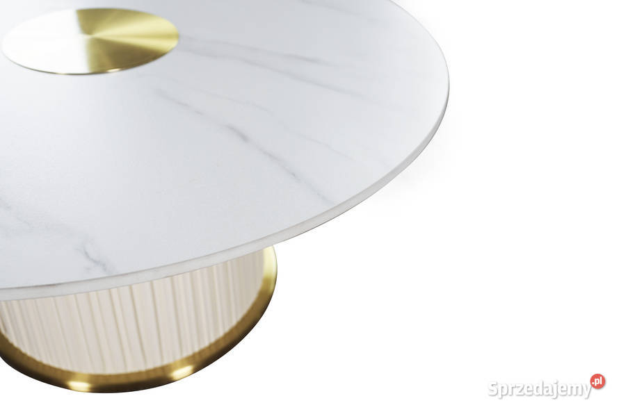 Złoty stolik kawowy Premium Nadia z kamiennym Nowy Sącz