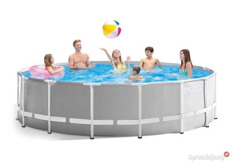 Basen stelażowy ogrodowy duży okrągły 45 x 12m