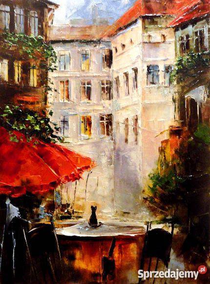 Obraz olejny 30x40 Zaułek