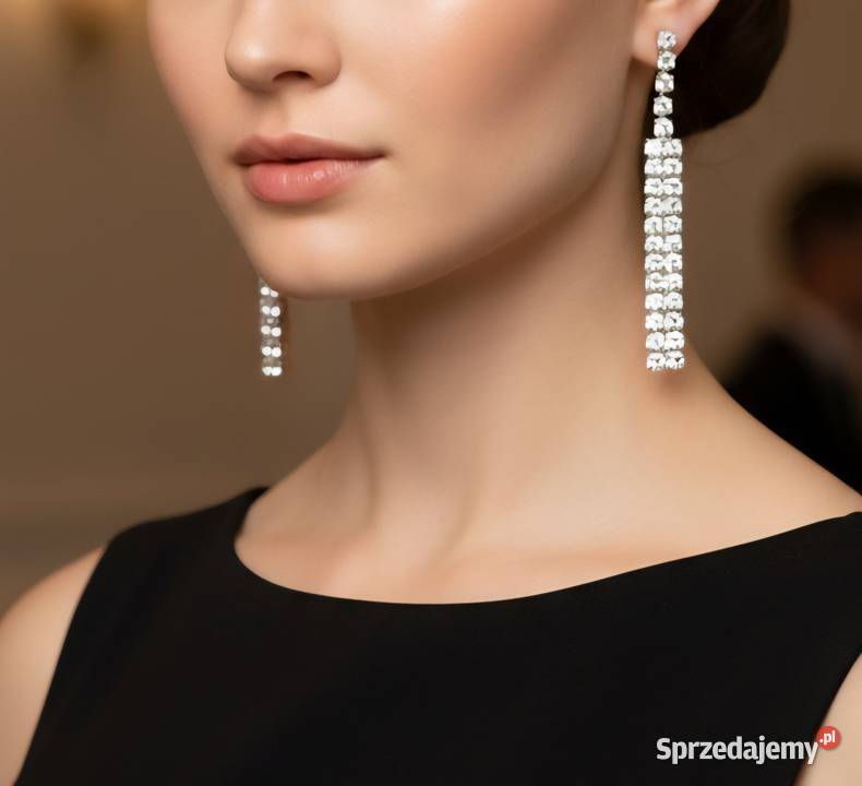 Eleganckie kolczyki z cyrkoniami na ślub Sosnowiec