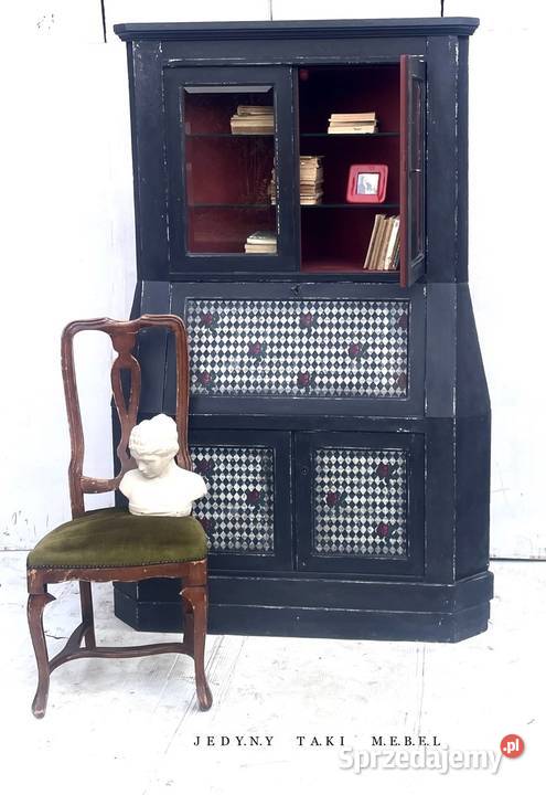 Sekretarzyk z witrynką vintage shabby chic Przeworsk