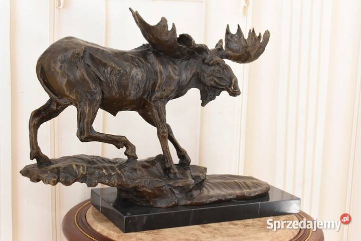 Łoś z Brązu Figura Rzeźba Myśliwska Brąz Prezent Kraków