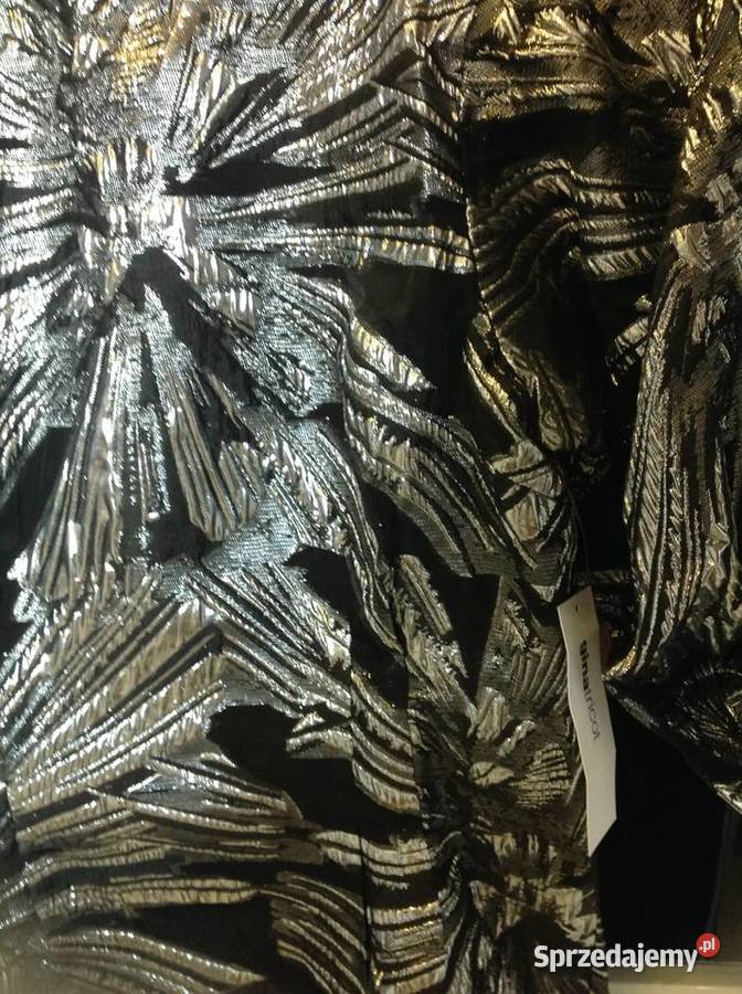 Srebrna Efektowna Sukienka Damska GINA TRICOT 36 Nowa Sól