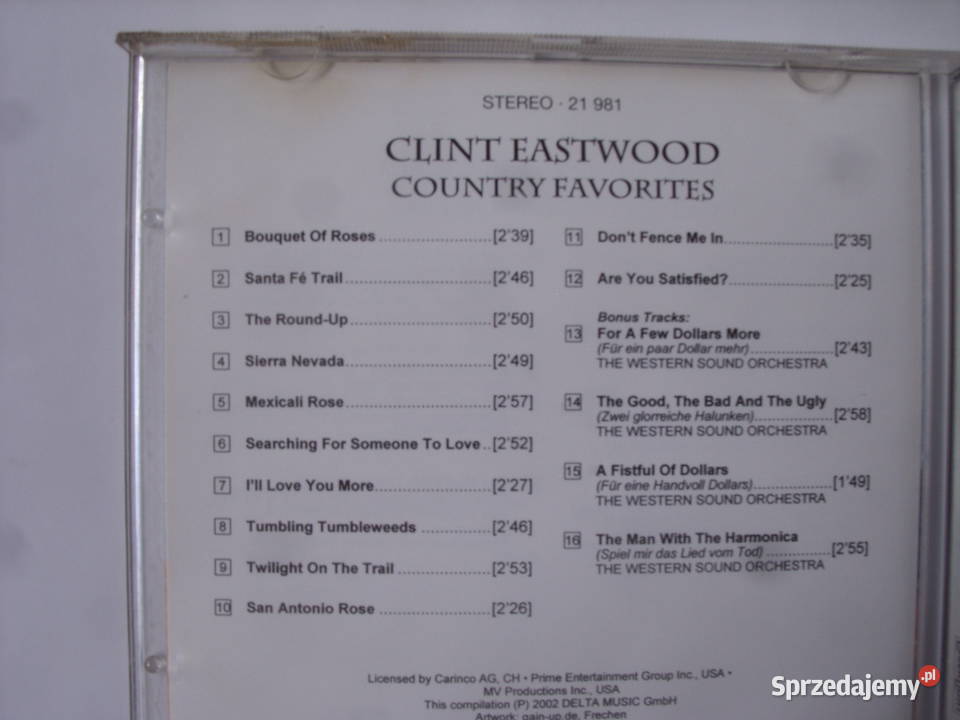 COUNTRY CD CLINT EASTWODCOUNTRY FAVORITES 2002 Wołów