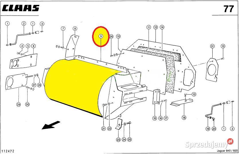 BLACHA OBUDOWY WENTYLATORA CLAAS JAGUAR 820900 podlaskie Kolno