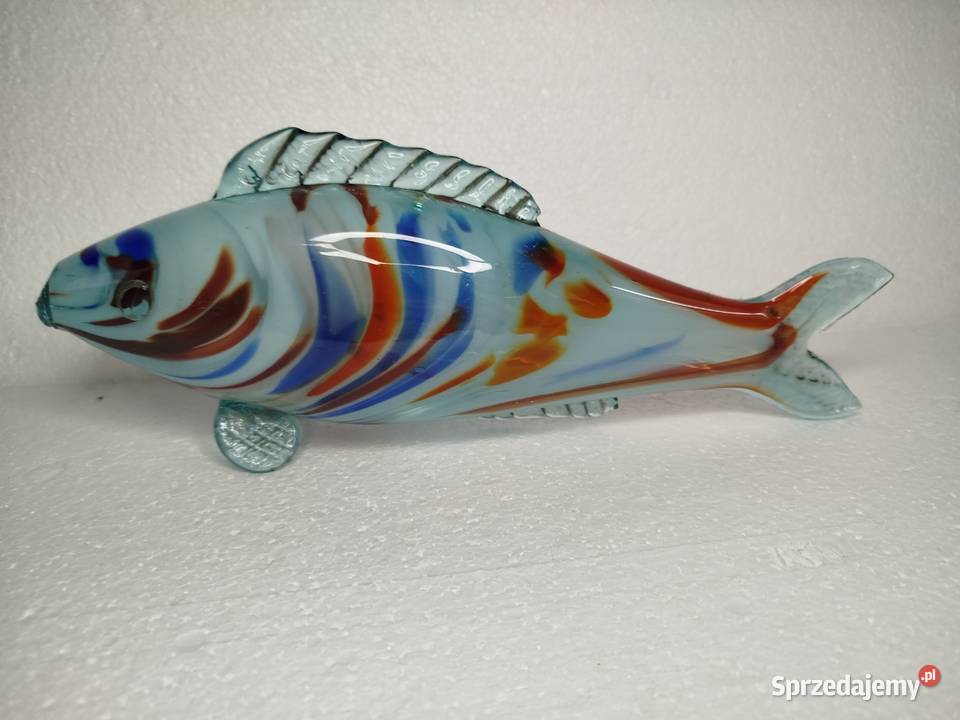 Szklana Rybka PRL uszkodzona Zgierz