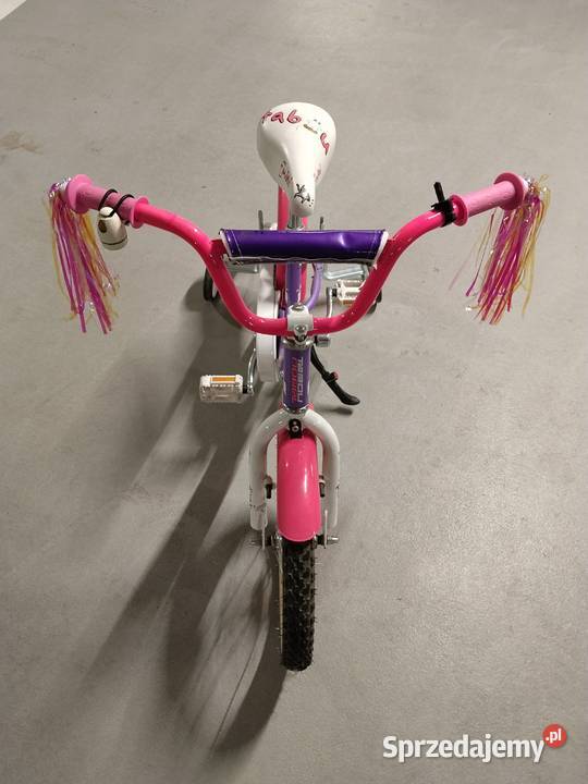 Rower dziecięcy fioletoworóżowy koła 16 kółka